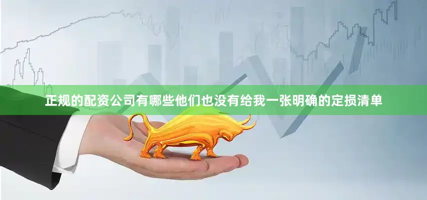 正规的配资公司有哪些他们也没有给我一张明确的定损清单